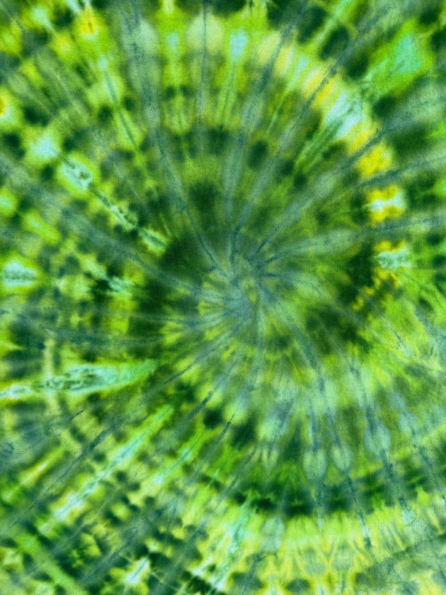 MHD Dark Green Lime Green Spiral Ice Dye Tie Dye Short Sleeve Shirt 100% Cotton Size XXL