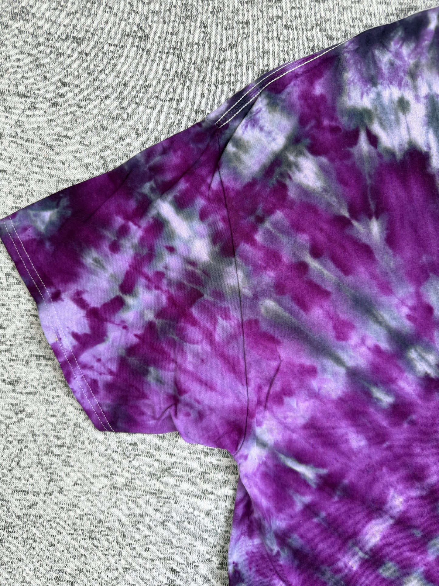 MHD Dark Purple Lavender Grey Black Spiral Ice Dye Tie Dye Short Sleeve Shirt 100% Cotton Size XXL
