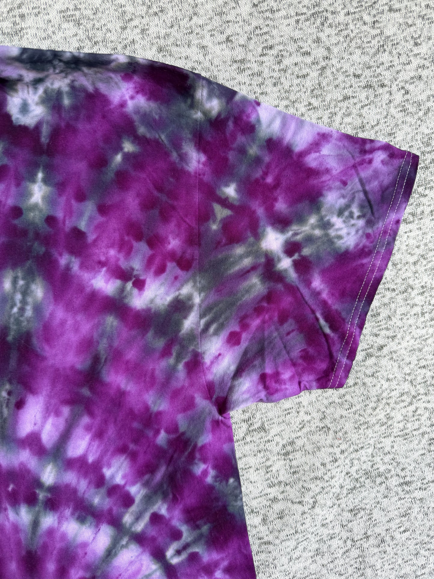 MHD Dark Purple Lavender Grey Black Spiral Ice Dye Tie Dye Short Sleeve Shirt 100% Cotton Size XXL