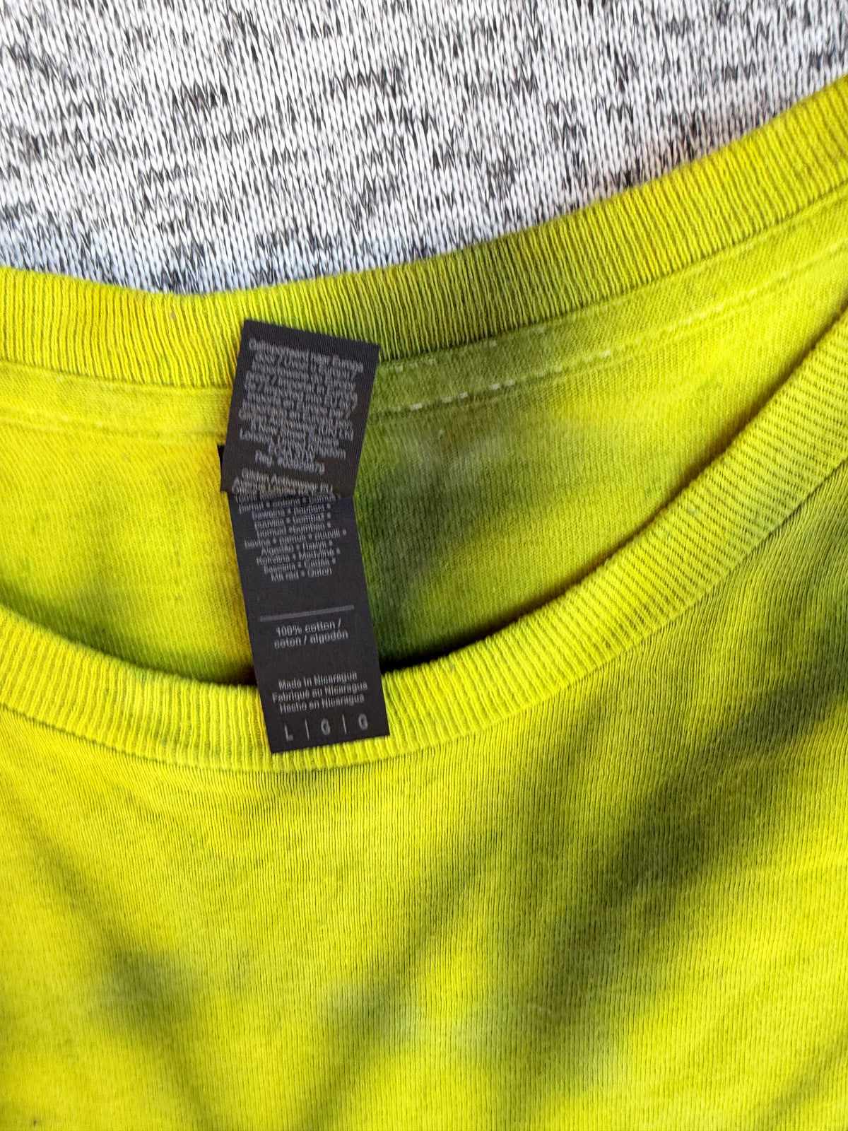 MHD Dark Green Yellow Spiral Ice Dye Tie Dye Short Sleeve Shirt 100% Cotton Size Large