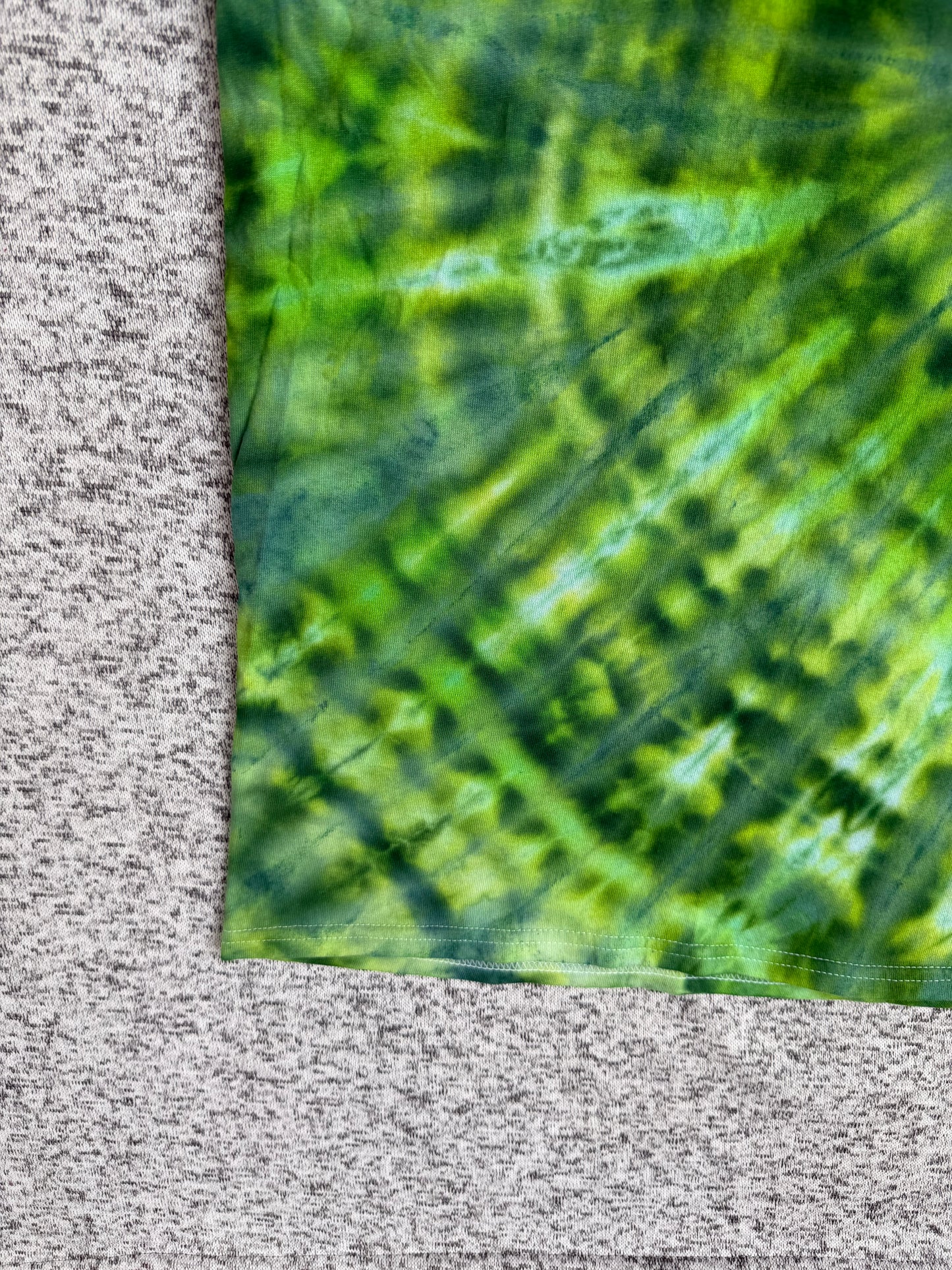 MHD Dark Green Lime Green Spiral Ice Dye Tie Dye Short Sleeve Shirt 100% Cotton Size XXL