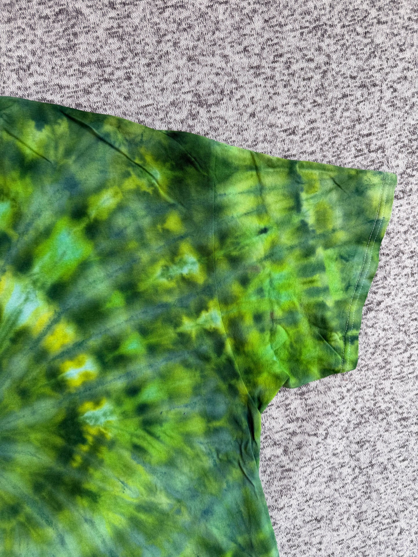 MHD Dark Green Lime Green Spiral Ice Dye Tie Dye Short Sleeve Shirt 100% Cotton Size XXL