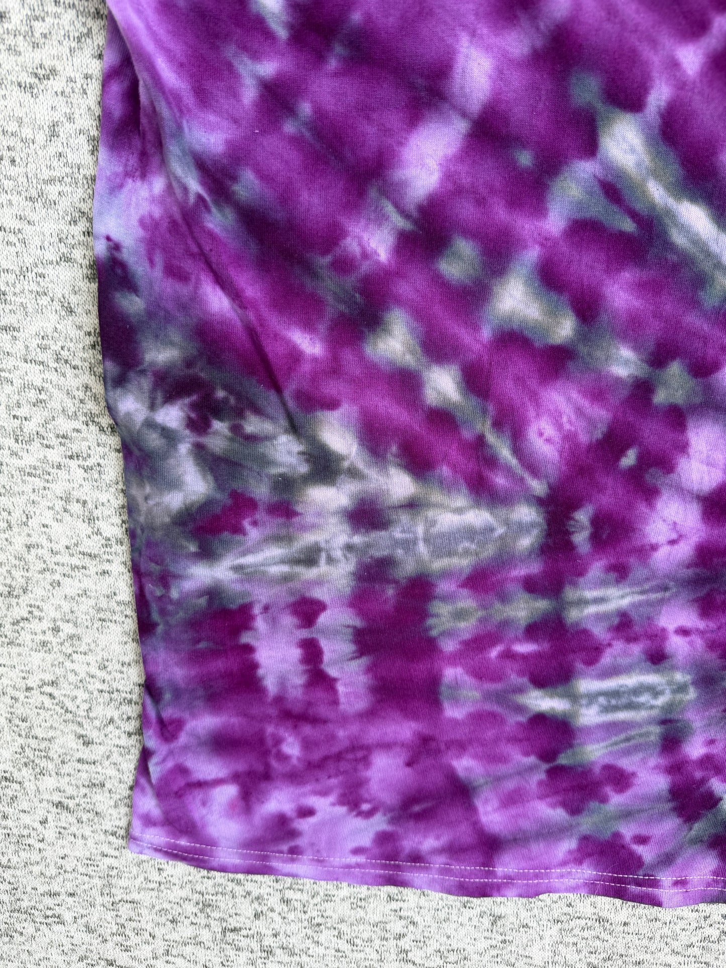 MHD Dark Purple Lavender Grey Black Spiral Ice Dye Tie Dye Short Sleeve Shirt 100% Cotton Size XXL