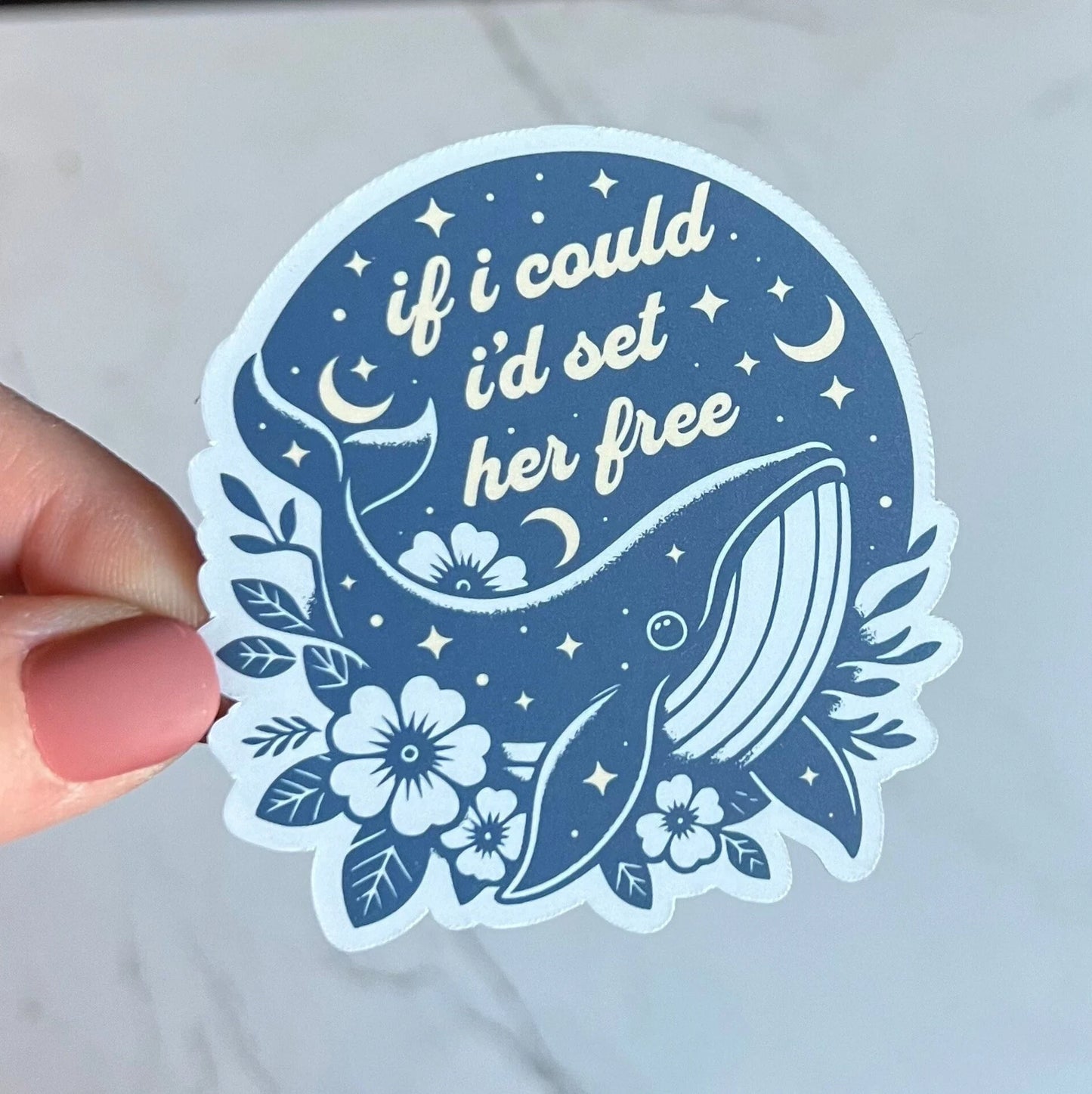 Goose The Whales If I Could I'd Set Her Free Light Blue Yellow Vinyl Sticker Slap Matte Finish 2.9" x 2.8"