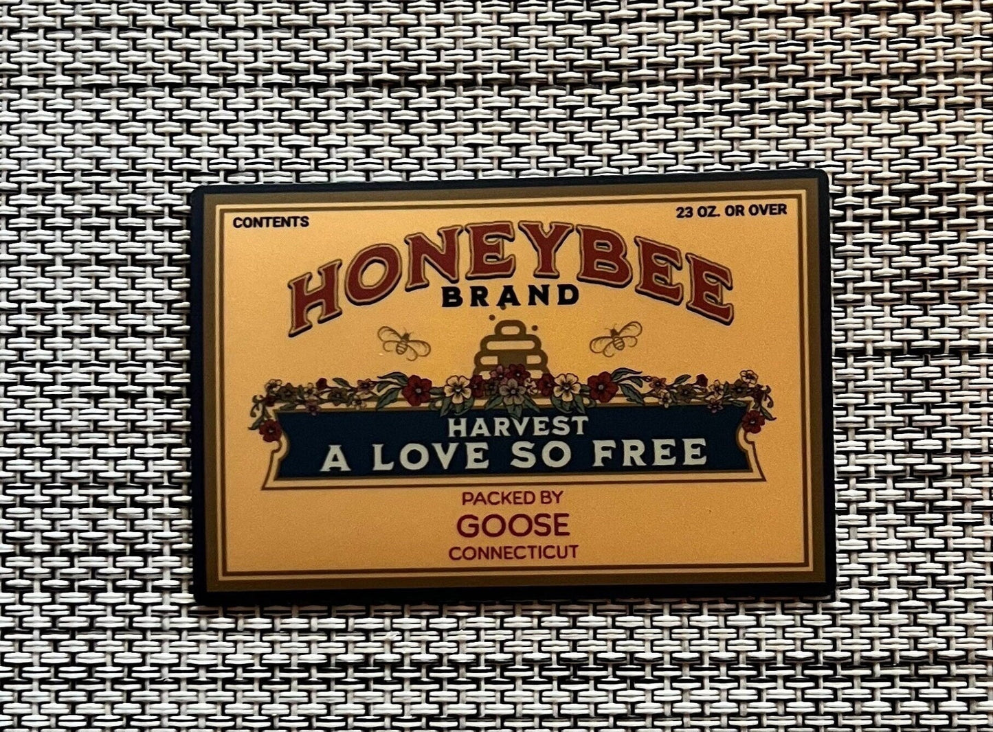 Honeybee Goose Harvest a Love So Free Goose the Band Vintage Label Vinyl Sticker Slap Matte Finish 2" x 3"