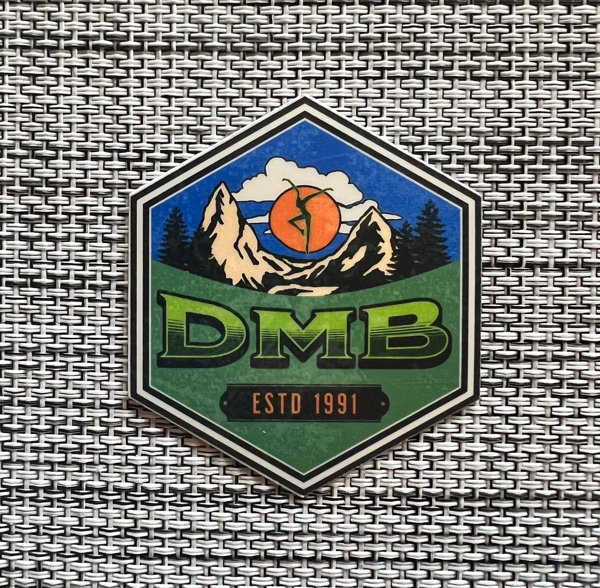 DMB Sunshine Mountains Pine Trees Sticker Slap 2.5" x 2.2" Glossy Finish