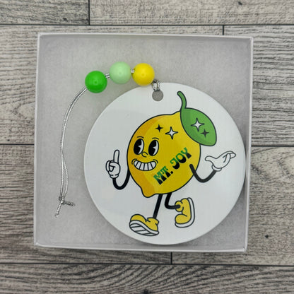 Mt. Joy Cartoon Yellow Green Lemon Tree Miracle Finger White Gloves Metal Holiday Christmas Ornament with Beads with Gift Box 2 Sizes: 2.75" x 2.75" or 3.5" x 3.5"