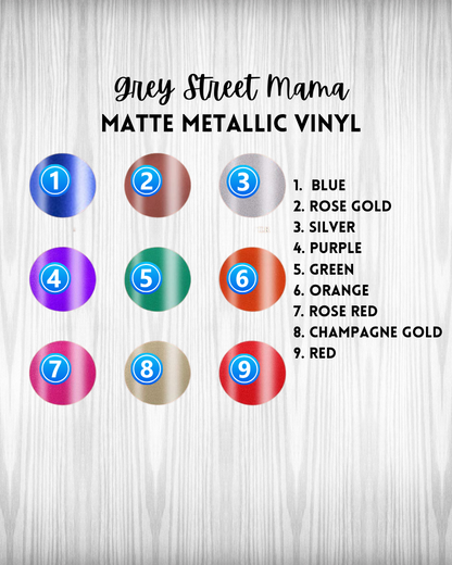 9 Matte Metallic Colors FD Vinyl Decal Sticker 2" | 3" | 4" | 5" | 6" Custom Sizing Available