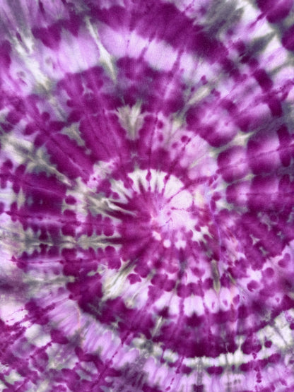MHD Purple Lavender Gray Spiral Ice Dye Tie Dye Short Sleeve Shirt 100% Cotton Size XL