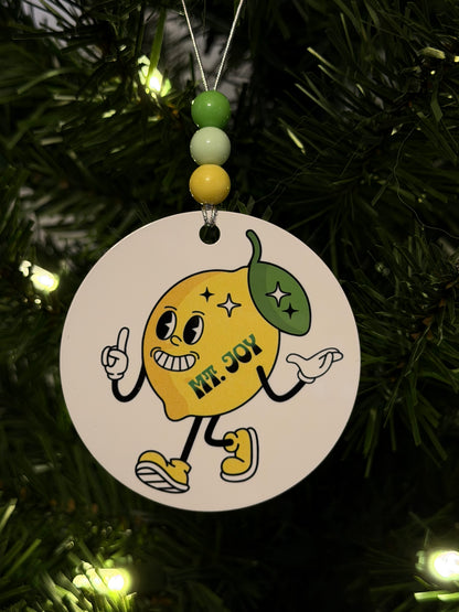 Mt. Joy Cartoon Yellow Green Lemon Tree Miracle Finger White Gloves Metal Holiday Christmas Ornament with Beads with Gift Box 2 Sizes: 2.75" x 2.75" or 3.5" x 3.5"