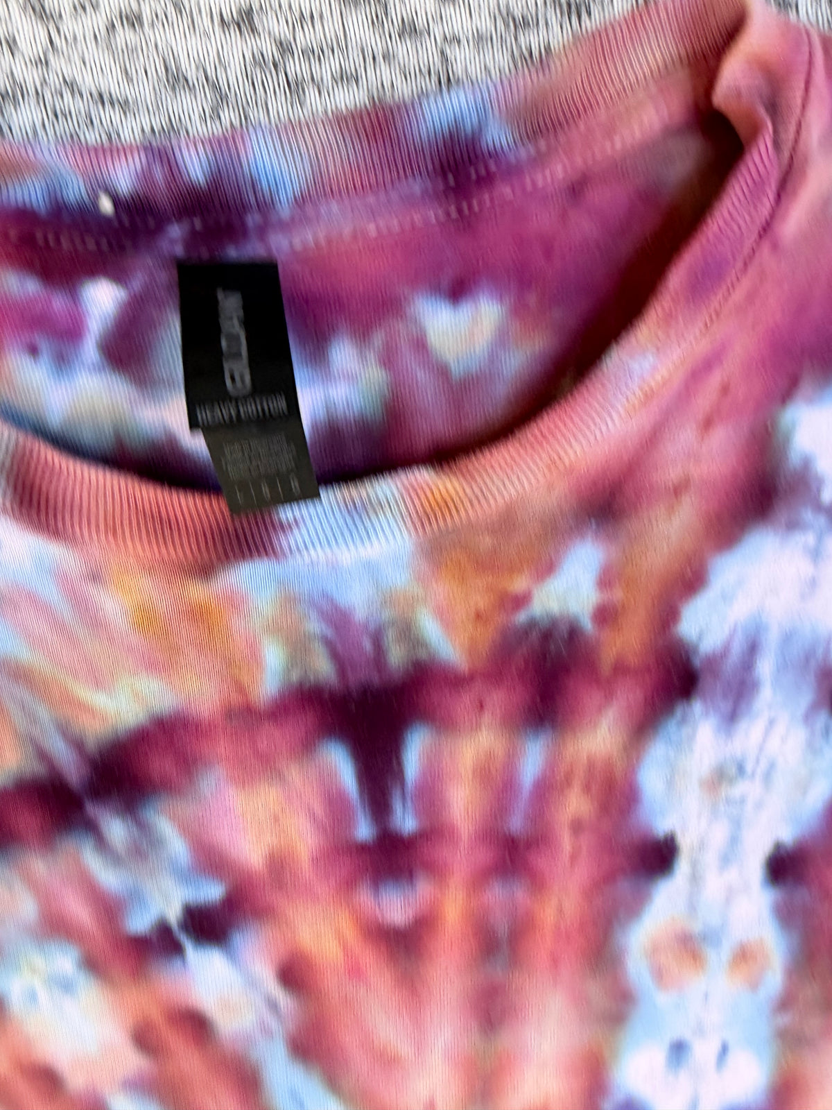 MHD Dusty Rose Purple Navy Bliue White Spiral Ice Dye Tie Dye Short Sleeve Shirt 100% Cotton Size Large