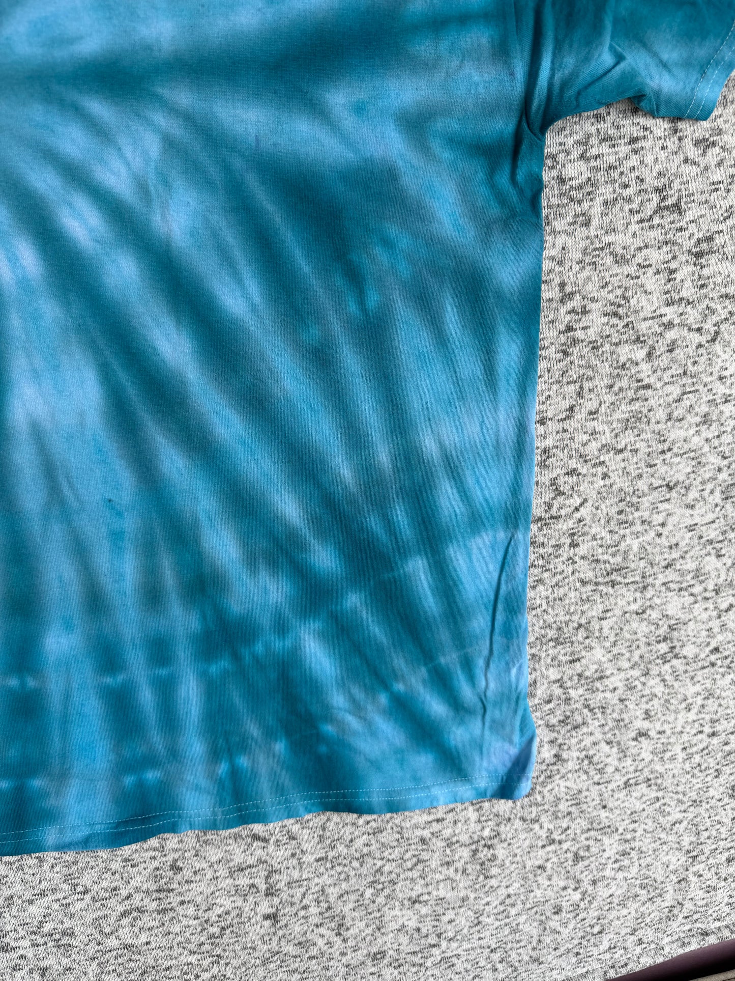 MHD Denim Blue Light Blue  Spiral Ice Dye Tie Dye Short Sleeve Shirt 100% Cotton Size XXL