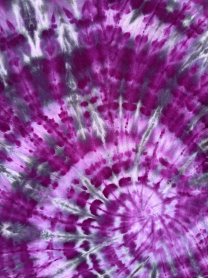 MHD Dark Purple Lavender Grey Black Spiral  Ice Dye Tie Dye Short Sleeve Shirt 100% Cotton Size XXL