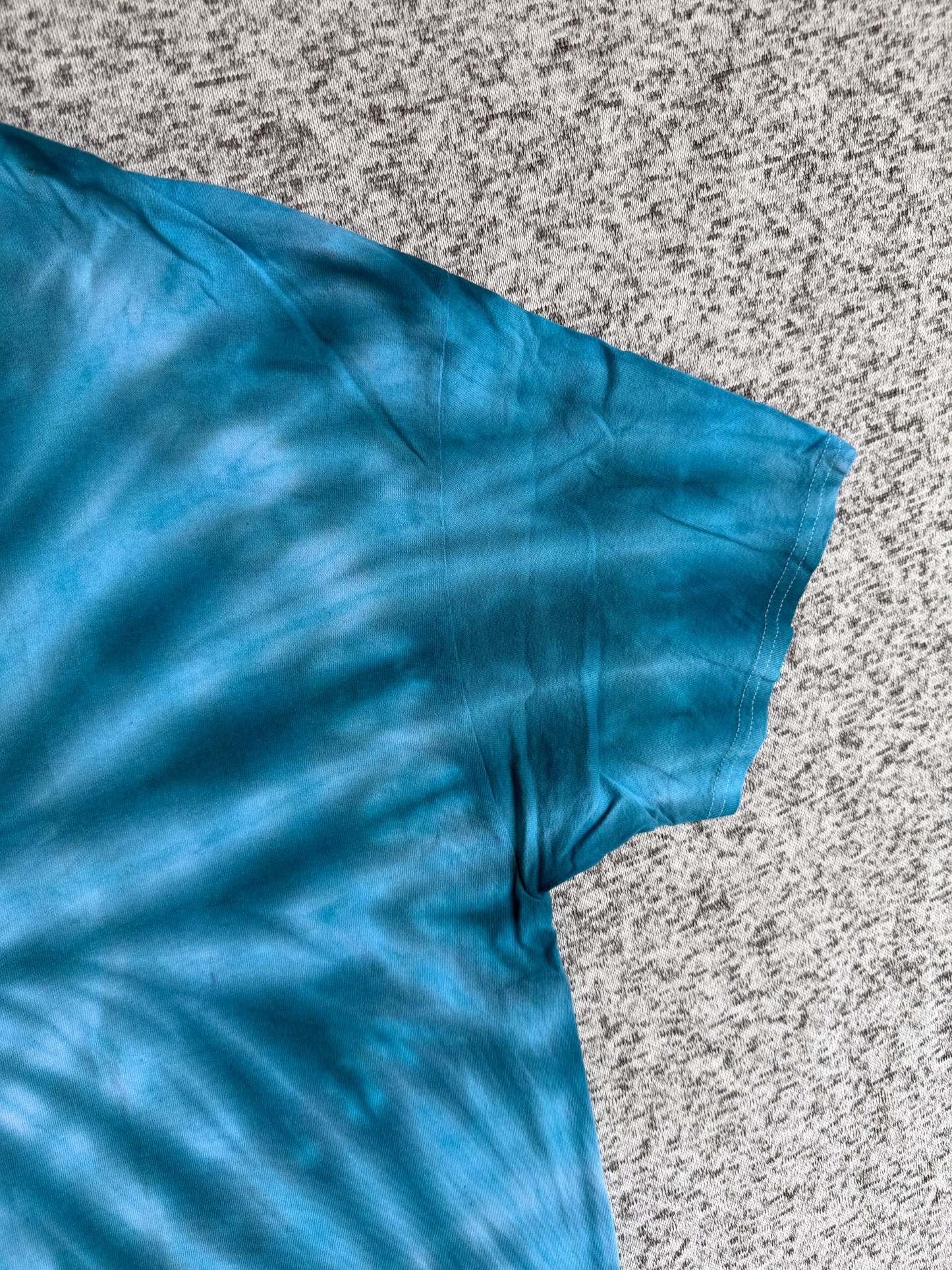 MHD Denim Blue Light Blue  Spiral Ice Dye Tie Dye Short Sleeve Shirt 100% Cotton Size XXL