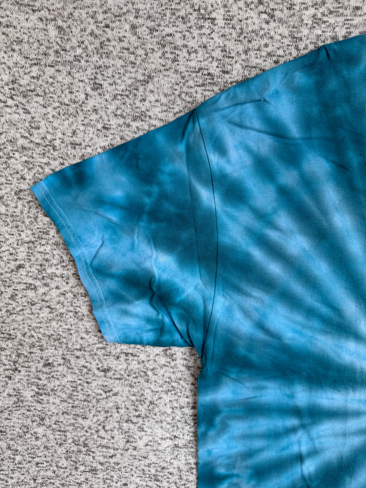 MHD Denim Blue Light Blue  Spiral Ice Dye Tie Dye Short Sleeve Shirt 100% Cotton Size XXL