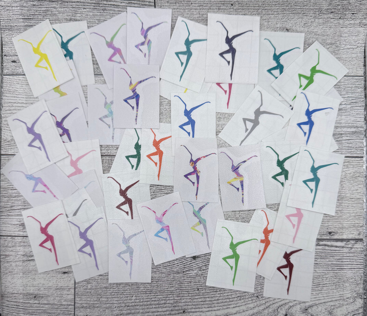 Can O’ Dancers 41 Vinyl Decals 1.5” Assorted Colors Patterns Designs FDs