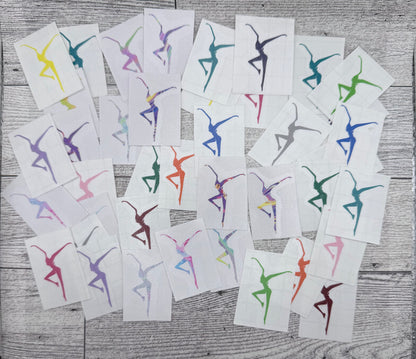 Can O’ Dancers 41 Vinyl Decals 1.5” Assorted Colors Patterns Designs FDs
