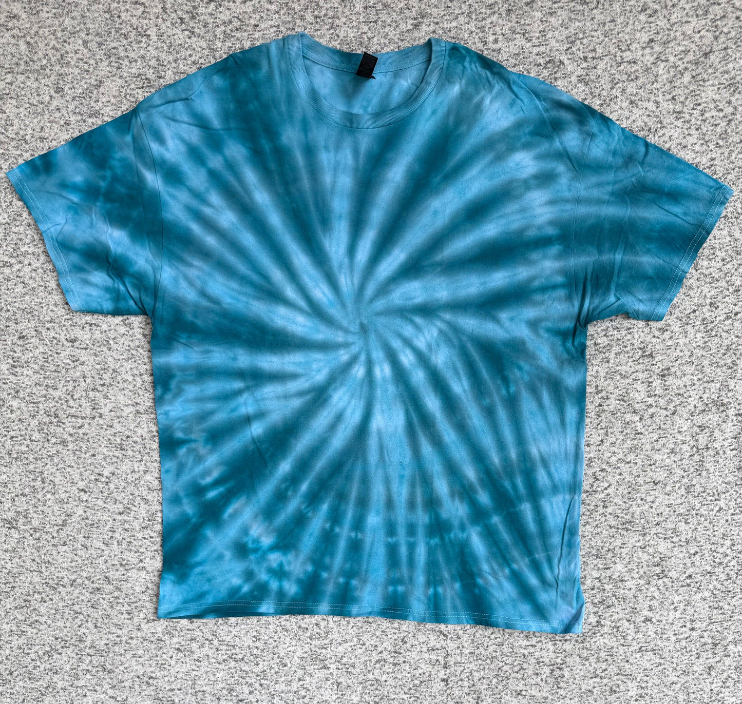 MHD Denim Blue Light Blue  Spiral Ice Dye Tie Dye Short Sleeve Shirt 100% Cotton Size XXL
