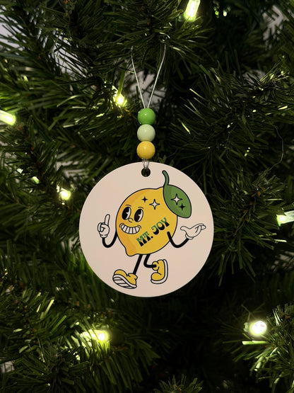 Mt. Joy Cartoon Yellow Green Lemon Tree Miracle Finger White Gloves Metal Holiday Christmas Ornament with Beads with Gift Box 2 Sizes: 2.75" x 2.75" or 3.5" x 3.5"