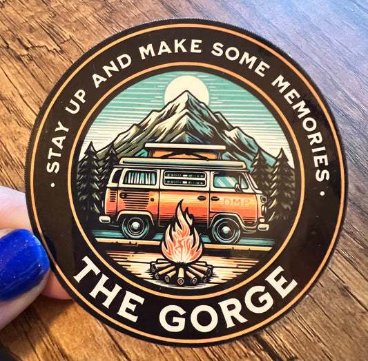 The Gorge DMB Stay Up and Make Some Memories Sticker Slap 2.8" x 2.8" Glossy Finish