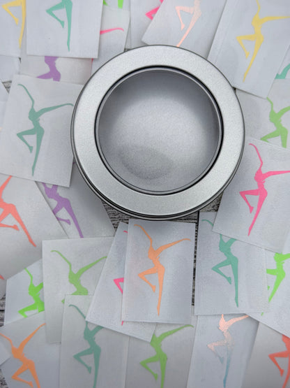 Can O’ Dancers 41 Vinyl Decals 1.5” GLOW IN THE DARK Assorted Colors FDs