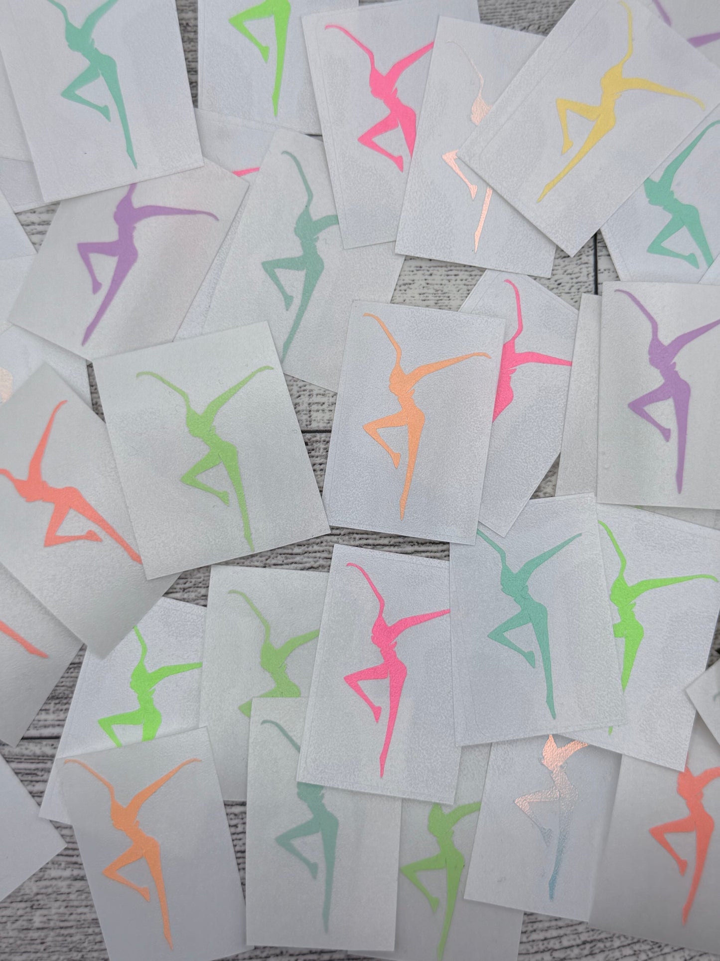 Can O’ Dancers 41 Vinyl Decals 1.5” GLOW IN THE DARK Assorted Colors FDs