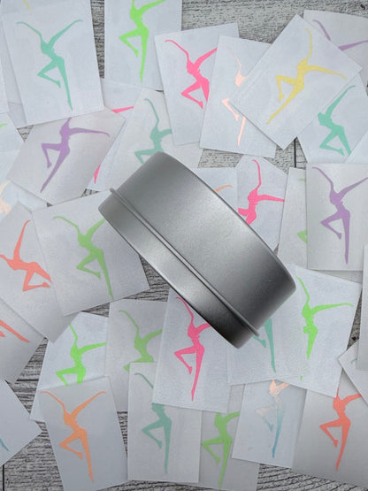 Can O’ Dancers 41 Vinyl Decals 1.5” GLOW IN THE DARK Assorted Colors FDs