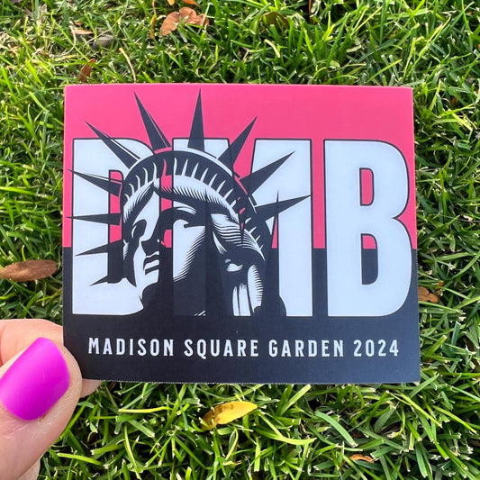 DMB Madison Square Garden New York NYC MSG 2024 Red Black Statue of Liberty Vinyl Sticker Slap 2.5" x 3” Matte Finish