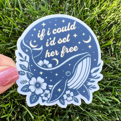 Goose The Whales If I Could I'd Set Her Free Light Blue Yellow Vinyl Sticker Slap Matte Finish 2.9" x 2.8"