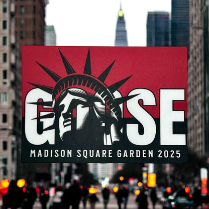 Goose MSG Madison Square Garden 2025 Red Black White Statue of Liberty NYC Vinyl Sticker Slap Matte Finish 2.1” x 3.2”