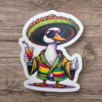 Goose Viva El Gonzo Mexico Goose Sunglasses Sombrero Cocktail Vinyl Sticker Slap Matte Finish 3” x 2.4”