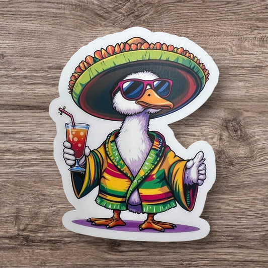 Goose Viva El Gonzo Mexico Goose Sunglasses Sombrero Cocktail Vinyl Sticker Slap Matte Finish 3” x 2.4”