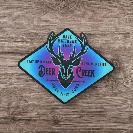 Deer Creek Noblesville Indiana 2025 Stay Up & Make Some Memories Teal Blue Purple Pink Ombre Vinyl Sticker Slap 3.3" x 2.6” Matte Finish