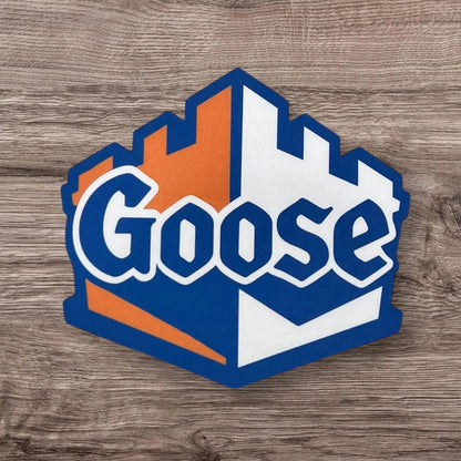 Goose Orange Blue White Castle Vinyl Sticker Slap 3" x 3.3" Matte Finish