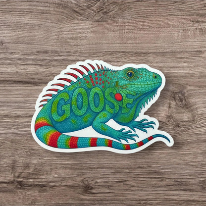 Goose Iguana Song Green Red Teal Blue Iguana Everything Must Go Vinyl Sticker Slap Matte Finish 2.3" x 3.3"