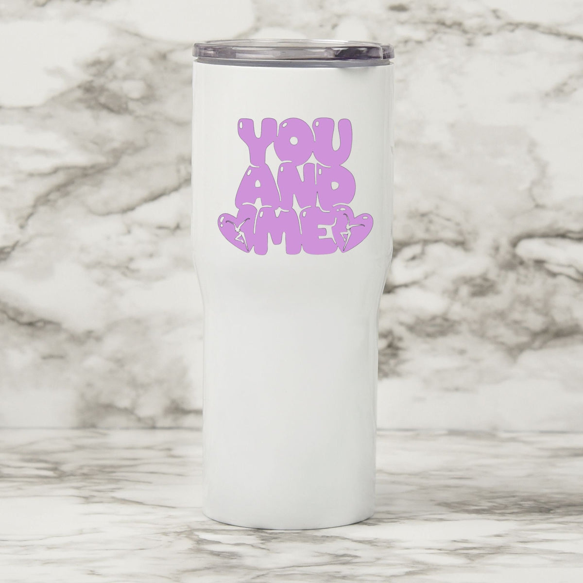 You And Me Bubble Letters DMB Vinyl Decal Sticker Car Window Laptop Tumbler Cup Custom Colors 4"x4.5"