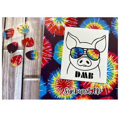 PIG Tie Dye Sunglasses Vinyl Decal Sticker Car Window Laptop Tumbler Cup Custom Colors 3.5" Custom Sizing