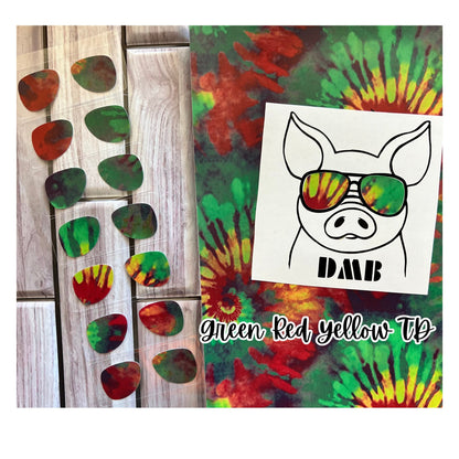 PIG Tie Dye Sunglasses Vinyl Decal Sticker Car Window Laptop Tumbler Cup Custom Colors 3.5" Custom Sizing