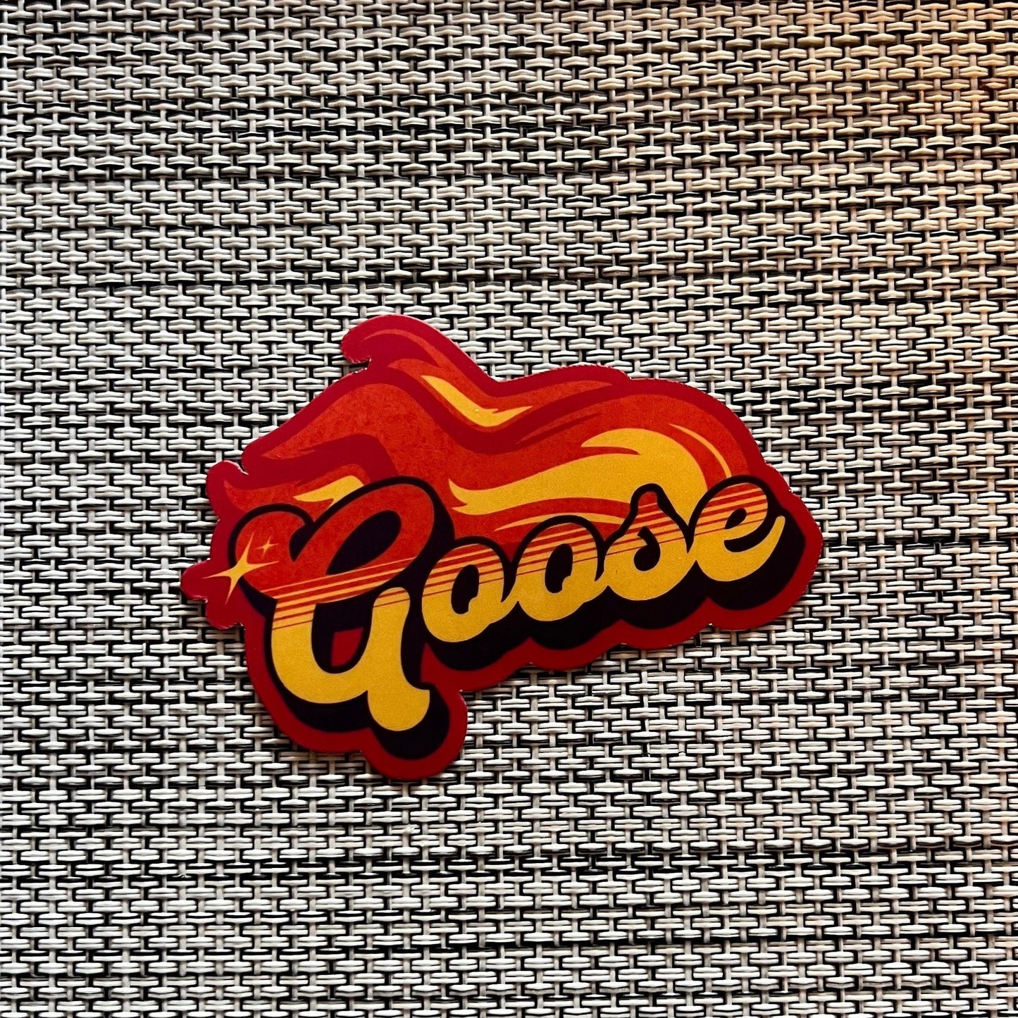 Goose Red Orange Yellow Flames Vinyl Sticker Slap Matte Finish 2.2" x 3"