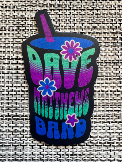 Dave Matthews Band Flowers Summer Cup WHITE TEAL BLACK Sticker Slap 3" Matte Finish