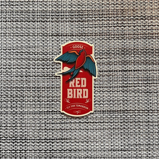 RED BIRD Goose Vinyl Sticker Slap  2.75" x 1.59" Matte Finish