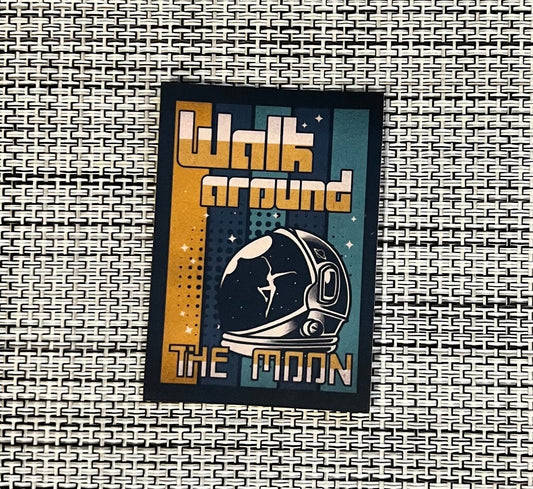 DMB Walk Around the Moon Astronaut Helmet Vintage Look Sticker Slap 2.5" x 1.76" Matte Finish