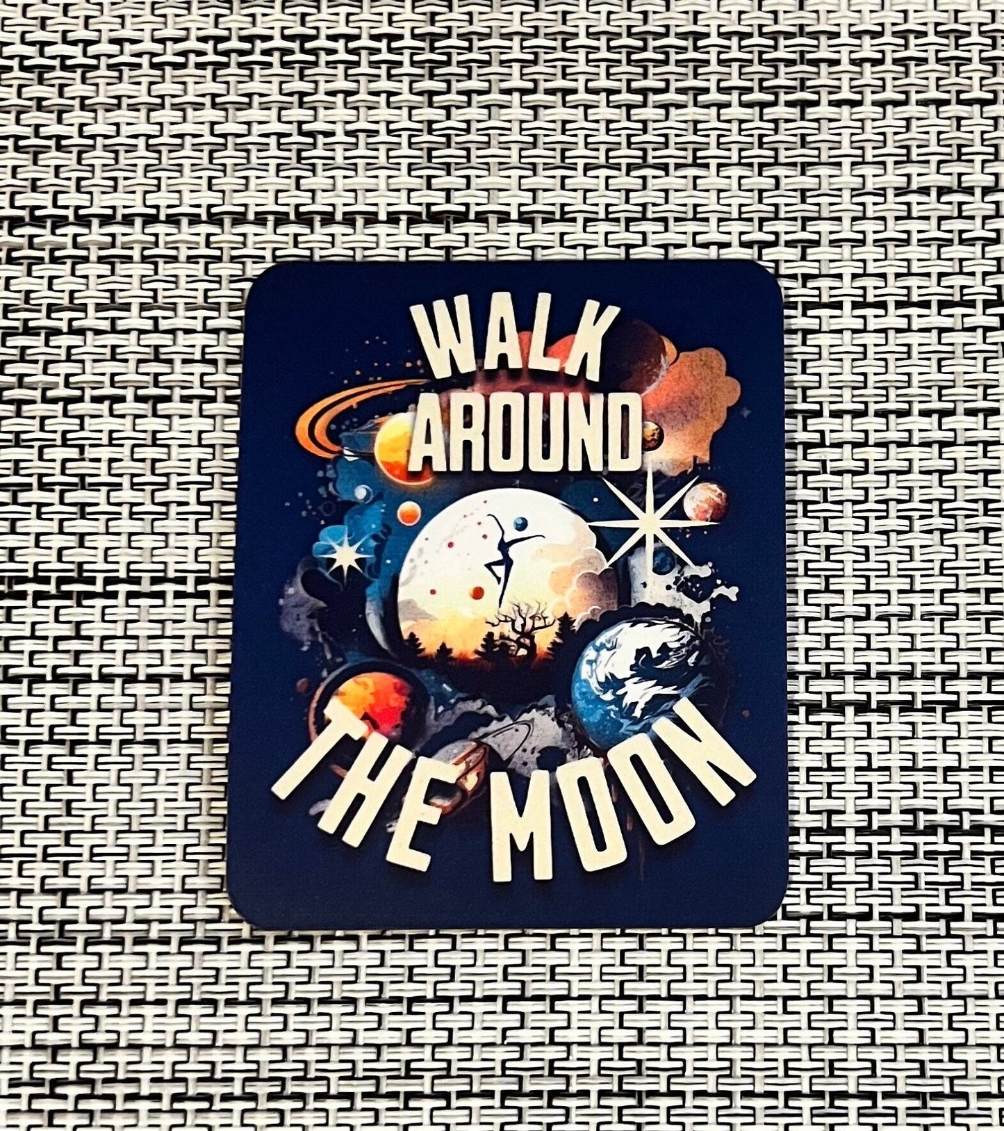 DMB Walk Around the Moon Blue Planets Stars Sticker Slap 2.6" x 2.1" Matte Finish