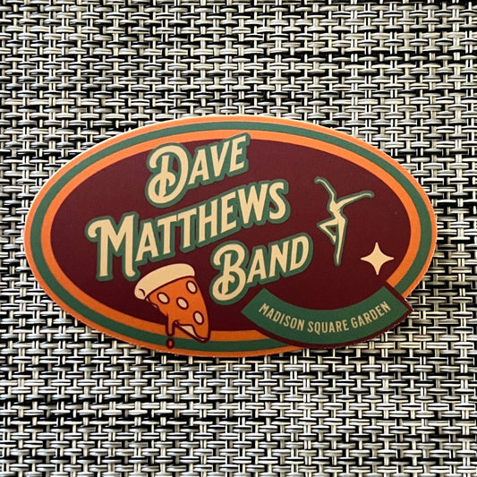 DMB Madison Square Garden MSG Yellow Green Burgundy Pizza Slice l Sticker Slap 2" x 3.3" Matte Finish