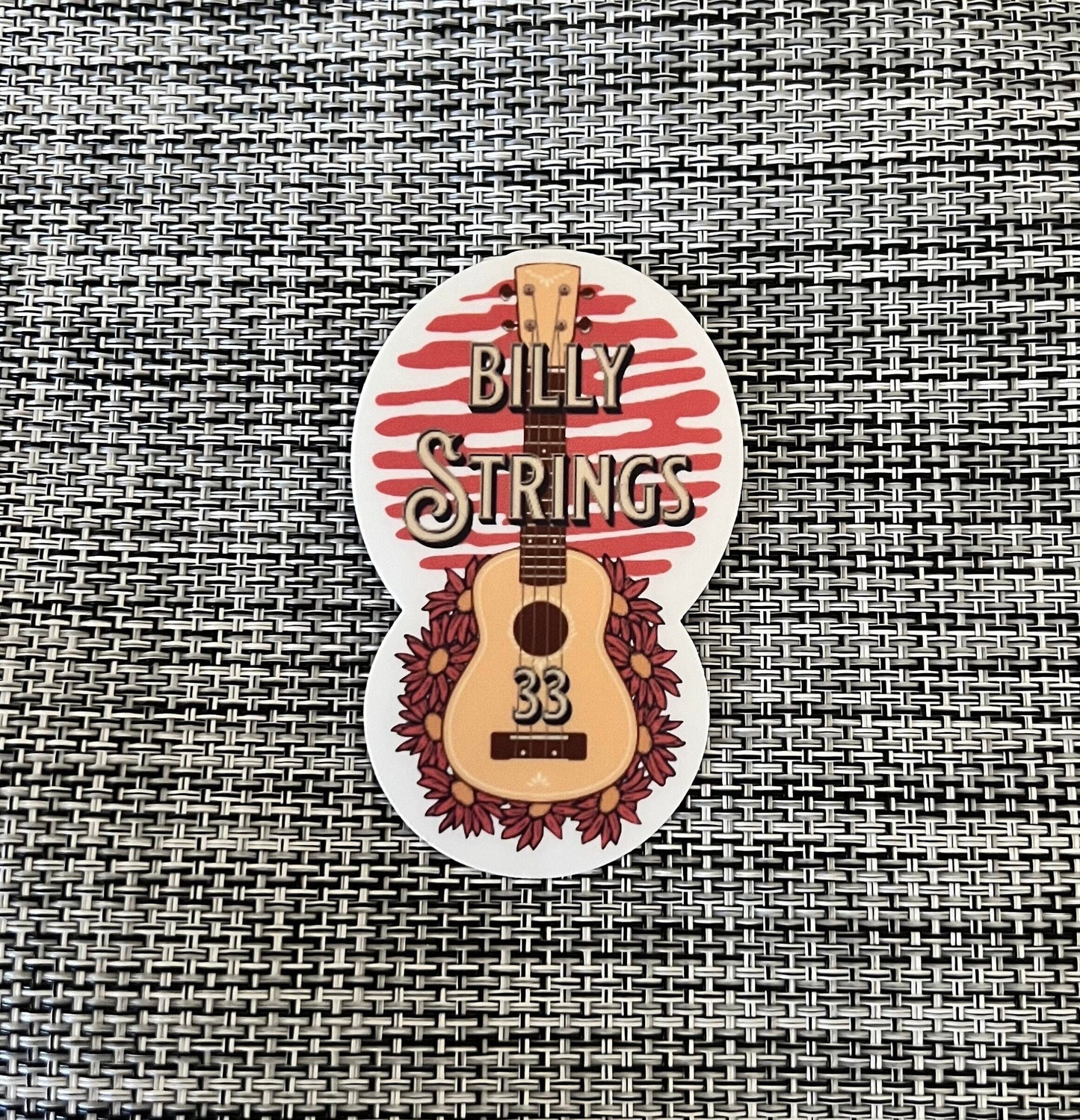 Billy Strings BMFS Red Daisy Guitar 33 Sticker Slap Matte Finish 3.25" x 2"