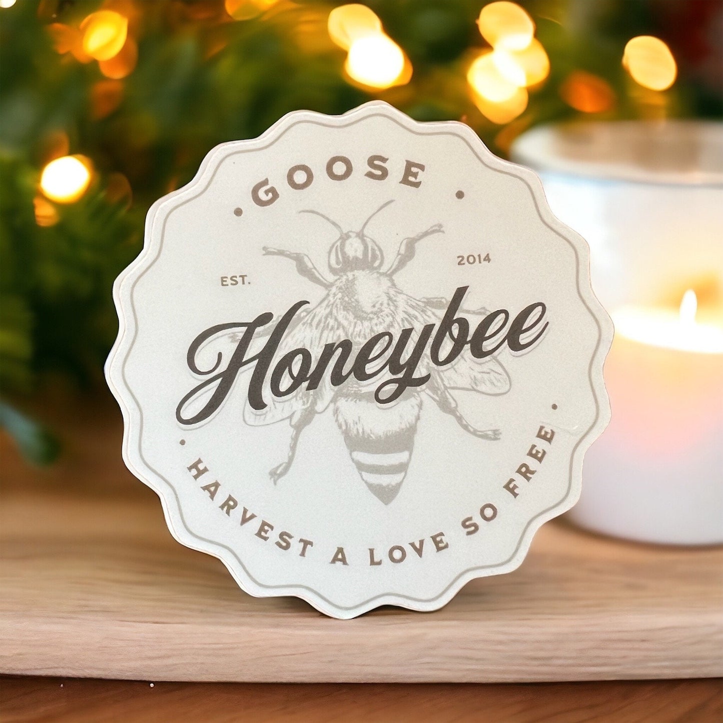 HONEYBEE Goose Beige Brown Harvest a Love So Free Vinyl Sticker Slap Laptop Tumbler Cup Matte Finish 3.0" x 3.0"