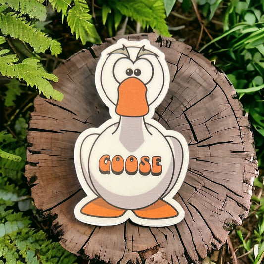 Goose Retro Lettering Cartoon Vinyl Sticker Slap Matte Finish 3.3" x 2.0"